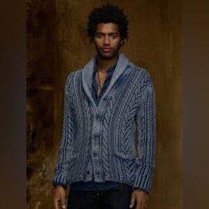 Ralph Lauren Men's Navy Cable Knit Cardigan